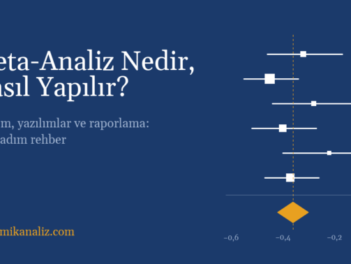 Meta analiz forest plot örneği: çalışmaların etki büyüklükleri ve birleştirilmiş etki